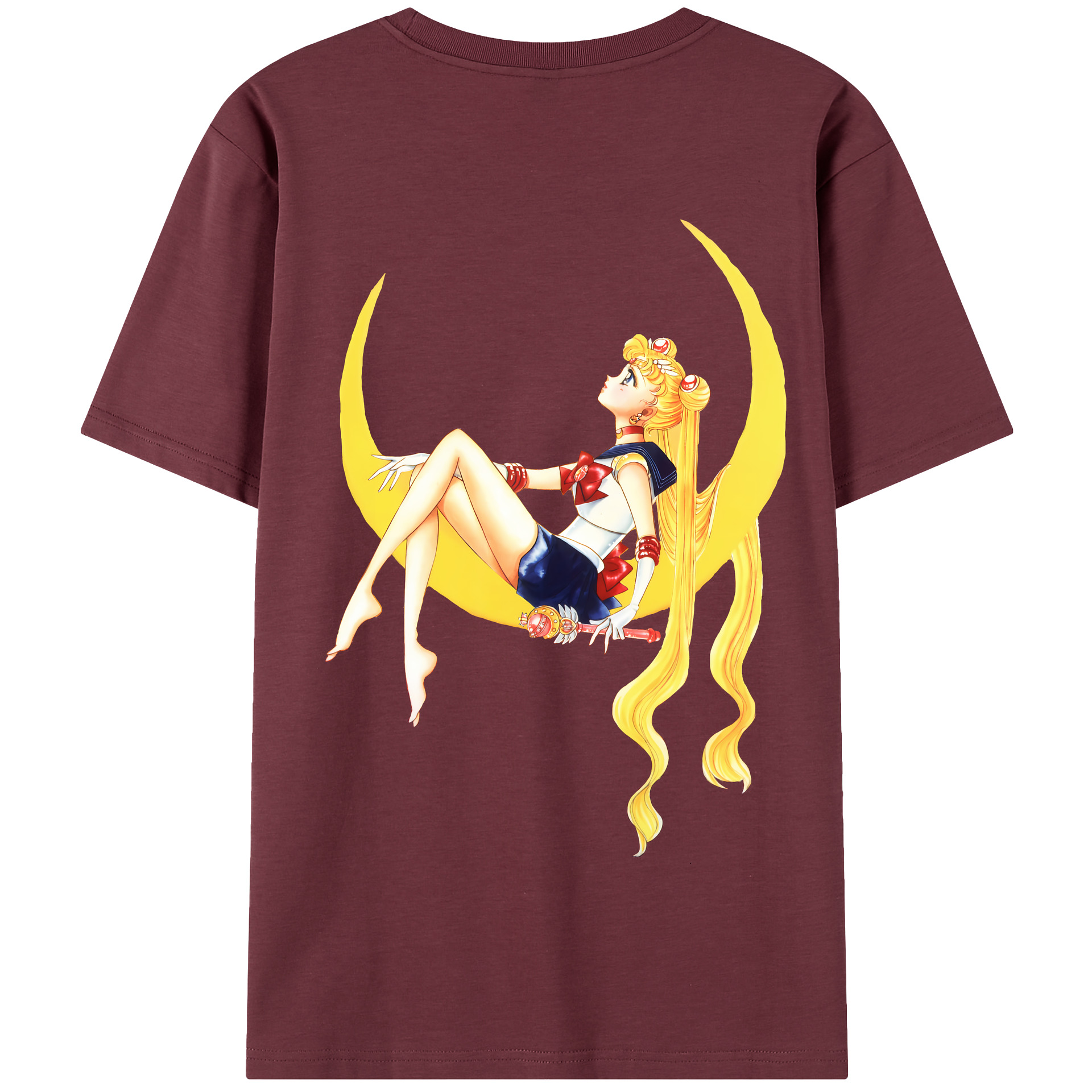 （画像用） 美少女戦士セーラームーン 月野 うさぎ つきの うさぎ Sailor Moon Tsukino Usagi 綿100％半袖Tシャツ（背面プリント）